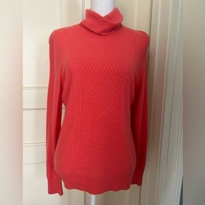 Antonio Melani Women’s Cashmere Turtleneck Long Sleeve Sweater Melon Size Medium